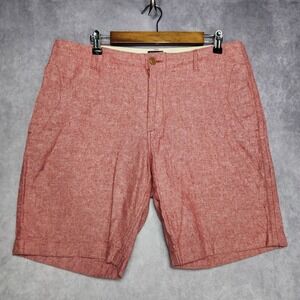 J. Crew Mens Pink Beach Shorts 34 Linen Blend Flat Front Casual‎